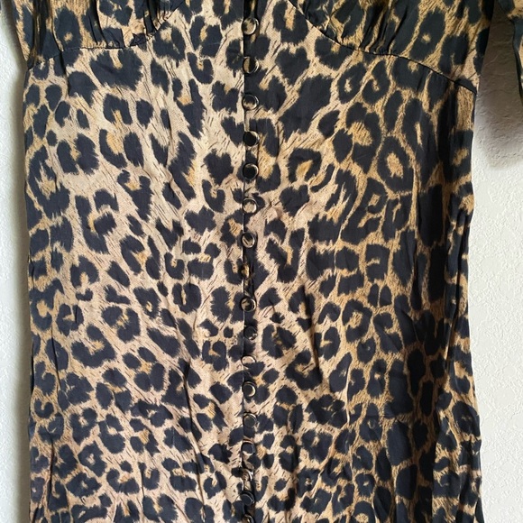 ASO TV Eve Wearing AllSaints Kota Leppo Leopard Print Old Money Mini Dress Sz XS - Picture 7 of 15